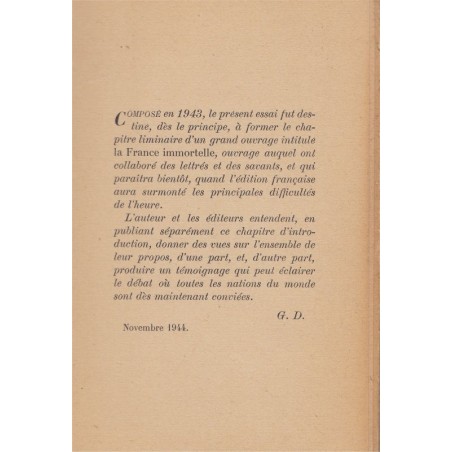 Civilisation française, Georges Duhamel, 1944 - la France immortelle, histoire de France, racines de la France