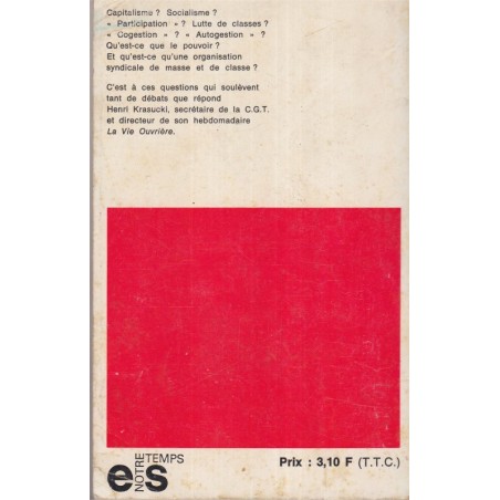 Syndicats et lutte de classes, Henri Krasucki, 1969 - Parti communiste, communisme, syndicat CGT
