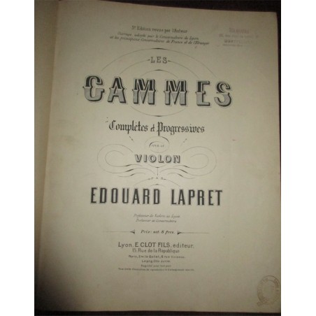 Premier concerto pour violon, Bruch, Les gammes complètes par Lapret, recueil de gammes pour le basson, Bourdeau - partitions