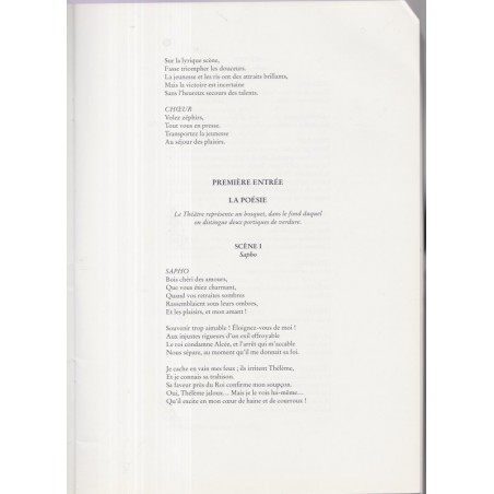 Les fêtes d'Hébé, Jean-Philippe Rameau, opéra-ballet, programme spectacle mars 1997, Strasbourg - théâtre, musique