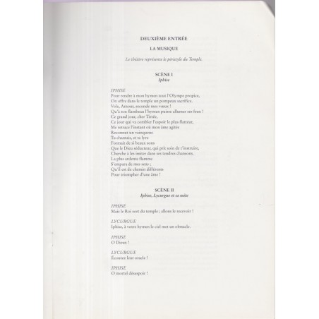 Les fêtes d'Hébé, Jean-Philippe Rameau, opéra-ballet, programme spectacle mars 1997, Strasbourg - théâtre, musique