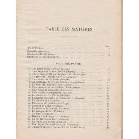 Morceaux choisis des auteurs français, lecture expliquée, récitation, Des Granges, 1933 - manuels de français