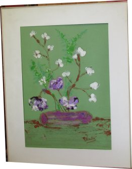 Paula Noailles aquarelle bouquet de fleurs style extrême oriental